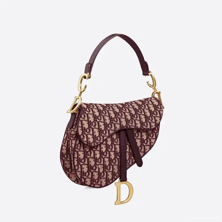 Cheap Bag Oblique Burgundy Saddle Motif Dior Canvas 0523 Luxury